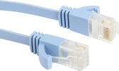 CAT6 Ultradunne platte Ethernet-netwerk LAN-kabel, lengte: 15 m (babyblauw)