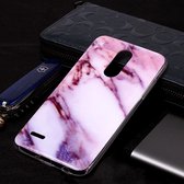 Marmeren patroon Soft TPU Case voor LG K10 (2018) (paars)