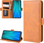 Voor Xiaomi Redmi Note 8 Pro Dual-side magnetische gesp horizontale flip lederen tas met houder & kaartsleuven & portemonnee & fotolijst (geel)