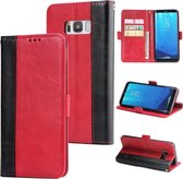 Voor Galaxy S8 Retro Texture Contrast Kleur Splicing Horizontaal Flip TPU + PU lederen tas met kaartsleuven & houder & portemonnee (rood)
