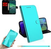 Voor Nokia 2.3 Lmitated Mirror Surface Horizontale Flip Leather Case met houder & kaartsleuven & Wallet & Lanyard (Mintgroen)