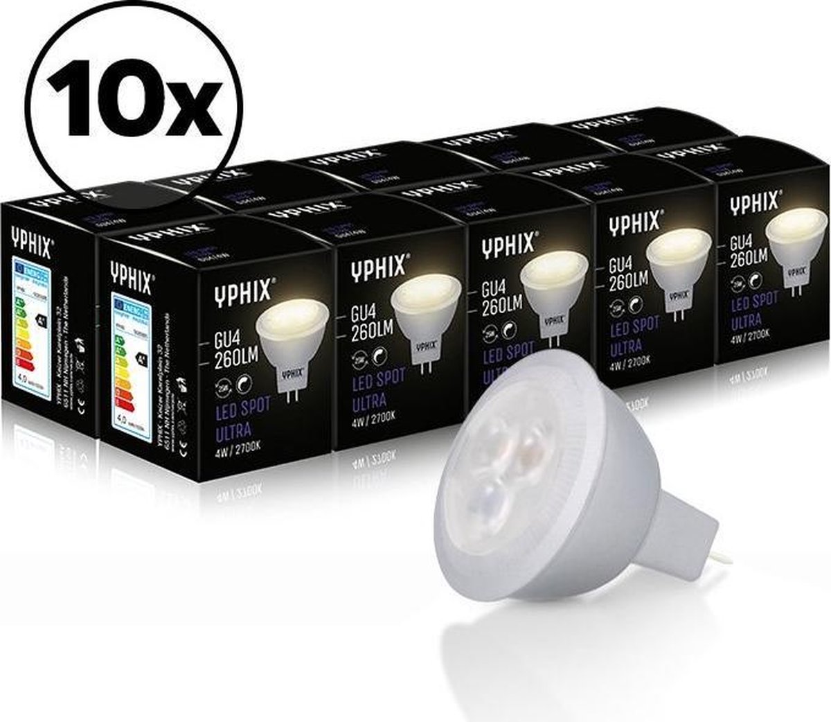 Boer ongeduldig Donau G4/GU4 LED lamp Ultra 10-pack 12V 4W SMD 2700K dimbaar | bol.com