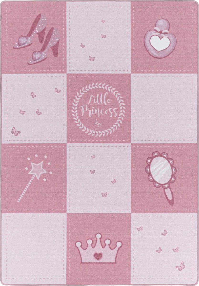 Vrolijk kinderkamer vloerkleed Play - Princess - 100x150 cm
