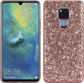 Glittery Powder Shockproof TPU Case voor Huawei Mate 20 X (Rose Gold)