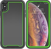 Voor iPhone XS / X Frame-serie TPU + PC Stofdicht Krasbestendig Valbestendig Beschermhoes (groen)