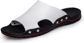 Heren Casual strandschoenen Slippers Microfiber-sandalen, maat: 44 (wit)