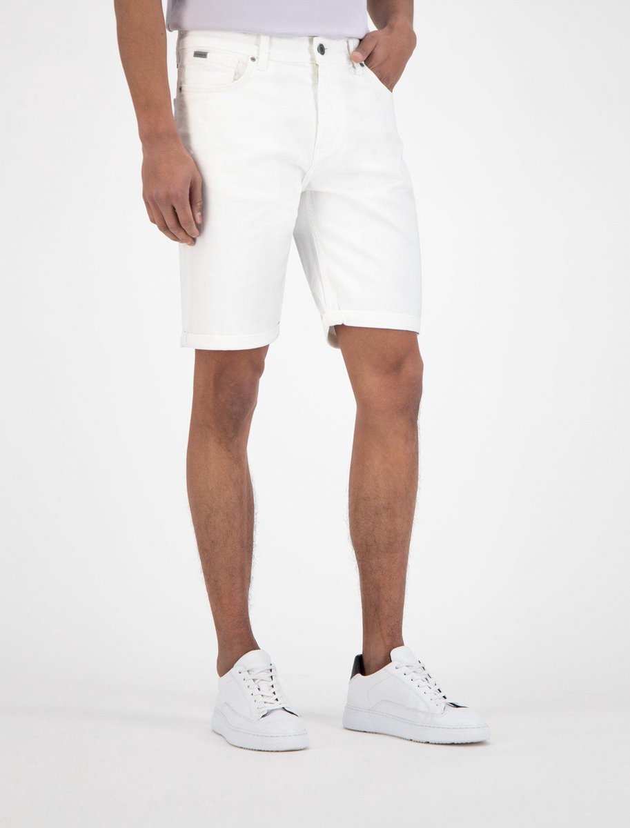 Purewhite -  Heren Slim Fit   Korte Broek  - Wit - Maat 30