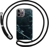 FONU Backcase Hoesje Met Koord iPhone 12 Pro Max - Black Marble