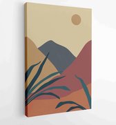 Mountain and Botanical wall art vector set. Earth tones landscapes wallpaper 1 - Moderne schilderijen – Vertical – 1924982624 - 40-30 Vertical