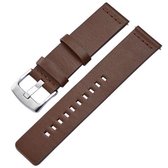 Smart Watch zilveren gesp lederen polsband voor Apple Watch / Galaxy Gear S3 / Moto 360 2e, specificatie: 22 mm (bruin)