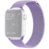 Milanese Loop magnetische roestvrijstalen horlogeband voor Apple Watch Series 5 & 4 44 mm / 3 & 2 & 1 42 mm (lichtpaars)