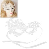 Sexy meisje oogmasker kant Venetiaans gemaskerd bal partij fancy masker (wit)