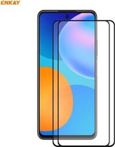 Voor Huawei P Smart 2021 2 STUKS ENKAY Hoed-Prins Volledige Lijm 0.26mm 9 H 2.5D Gehard Glas Volledige dekking Film