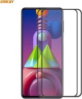 Voor Samsung Galaxy M51 2 STUKS ENKAY Hat-Prince Anti-drop Volledige Lijm Gehard Glas Full Screen Film Anti-fall Protector