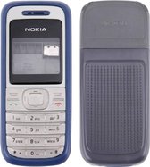 Volledige behuizing (voorkant + middenkader + batterij achterkant) voor Nokia 1200/1208/1209 (blauw)