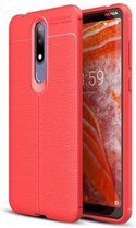 Litchi Texture TPU schokbestendig hoesje voor Nokia 3.1Plus / X3 (rood)