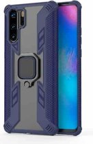 Iron Warrior schokbestendige pc + TPU beschermhoes voor Huawei P30 Pro, met ringhouder (donkerblauw)