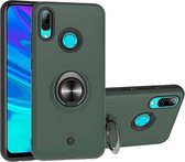 Voor Huawei P Smart (2019) 2 in 1 pc + TPU beschermhoes met 360 graden roterende ringhouder (donkergroen)
