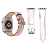 Fashion Laser Series lederen polshorloge band voor Apple Watch Series 3 & 2 & 1 38 mm (oranje)