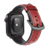 Echt lederen horlogeband voor Apple Watch Series 6 & SE & 5 & 4 40 mm / 3 & 2 & 1 38 mm (rood)
