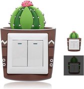 Leuke Cartoon 3D Fluorescerende Siliconen Schakelaar Decoraties Stickers (Cactusvijg)