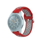 Voor Huawei Watch GT2 / Honor Magic Watch 2 46mm Universal Sports Tweekleurige siliconen vervangende polsband (roodgrijs)