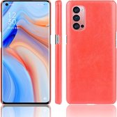 Voor Oppo Reno4 Pro Shockproof Litchi Texture PC + PU Case (Rood)