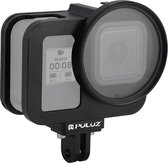 PULUZ Geschikt voor GoPro HERO8 zwarte behuizing Shell CNC aluminium beschermende kooi met verzekeringsframe en 52 mm UV-lens (zwart)