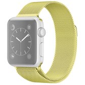 Voor Apple Watch Series 5 en 4 40 mm / 3 en 2 en 1 38 mm Milanese lus magnetische roestvrijstalen horlogeband (geel)
