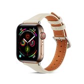 Voor Apple Watch 3/2/1 generaties 38 mm universele dunne lederen band (wit)