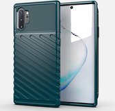 Voor Galaxy Note 10 Plus Thunderbolt Shockproof TPU Soft Case (Donkergroen)