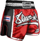 8 Weapons Muay Thai Short Super Mesh Rood Zwart maat L