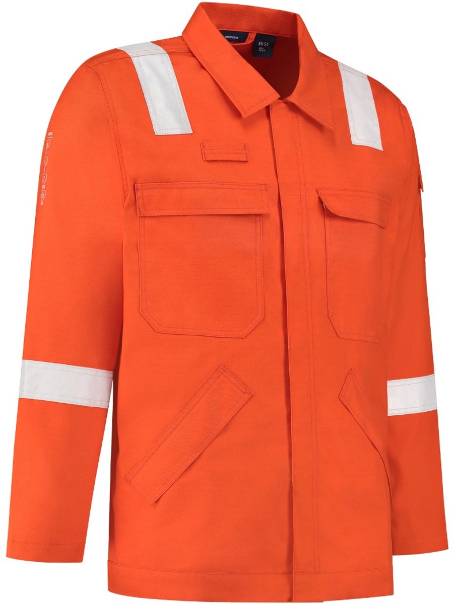Dapro Safety Roughneck Multinorm Jas 98% Katoen - Maat 60 - Oranje - Vlamvertragend , antistatisch , vlamboog en lasnorm