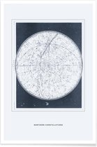 JUNIQE - Poster Northern Constellations II -20x30 /Blauw