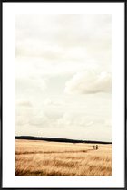 JUNIQE - Poster met kunststof lijst Meadow Walks -13x18 /Bruin & Grijs