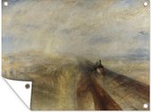 Tuin decoratie Rain, Steam and Speed - The Great Western Railway - Schilderij van Joseph Mallord William Turner - 40x30 cm - Tuindoek - Buitenposter