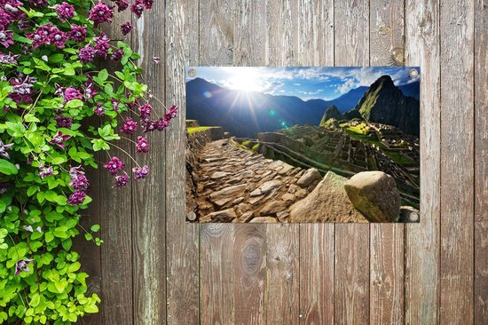 Rayon de soleil du soir sur le jardin du Machu Picchu Pérou affiche 60x40 cm - petit - Toile de jardin / Toile d'extérieur / Peintures pour l'extérieur (décoration de jardin)