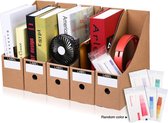 tijdschriftenhouder - Caveen Magazine File, gerecycled karton Magazine Box, Pack van 5, File Organizer, Kraft papier, File Holder, kantoorbenodigdheden, Magazine Holder, Desk Organizer