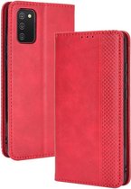 Vintage Book Case - Samsung Galaxy A02s Hoesje - Rood