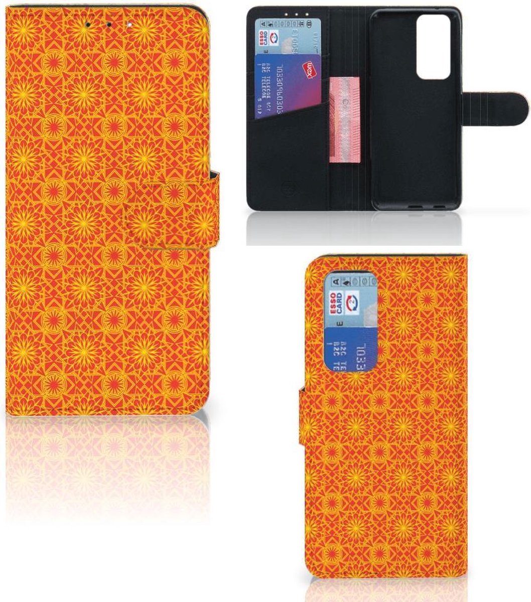 OPPO Find X3 Neo 5G Telefoon Hoesje Batik Oranje