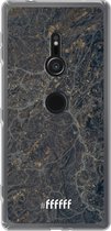 6F hoesje - geschikt voor Sony Xperia XZ2 -  Transparant TPU Case - Golden Glitter Marble #ffffff