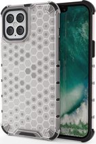 Apple iPhone 12 Pro Max Hoesje - Mobigear - Honeycomb Serie - Hard Kunststof Backcover - Transparant - Hoesje Geschikt Voor Apple iPhone 12 Pro Max