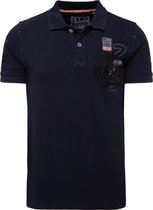 Camp David ® piqué polo met waseffect en artwork, donkerblauw