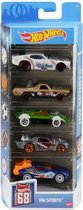 Hot Wheels Autoset Sports 7,5 X 2,5 Cm Staal 5-delig