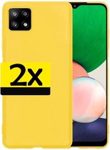 Samsung A22 Hoesje Case Siliconen 5G Versie - Samsung Galaxy A22 Case - Samsung A22 Hoes Siliconen - Geel - 2 Stuks