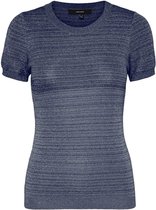 VERO MODA T-SHIRT DAMES ALIZ NECK  BLAUW S