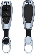 kwmobile autosleutelhoes voor Ford 3-knops autosleutel Keyless Go - hardcover beschermhoes - design - zilver
