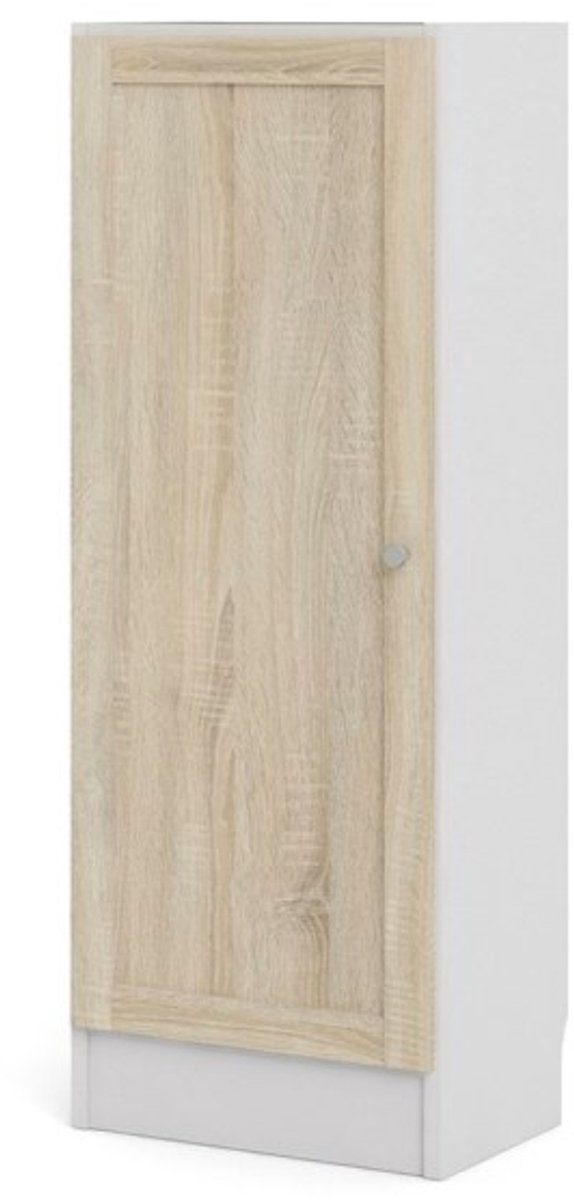 Base wandkast 1 deur wit, eiken structuur decor.