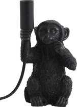 Light & Living Tafellamp Monkey - Zwart - 13x12,5x23,5cm - Modern - Woonkamer - Slaapkamer