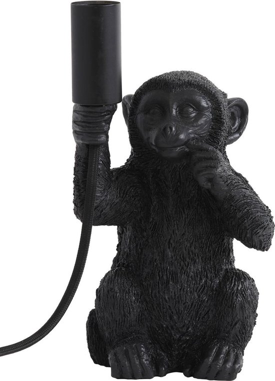 Light & Living Tafellamp Monkey - Zwart - 13x12,5x23,5cm - Modern